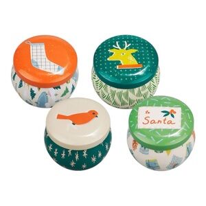 Target Holiday Scented Rounded Tin Holiday Candle Bundle of 4